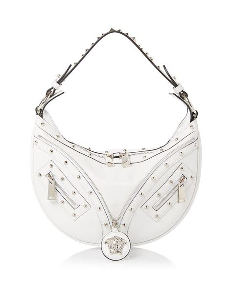 versace repeat bag|Versace Repeat Studded Leather Hobo Bag .